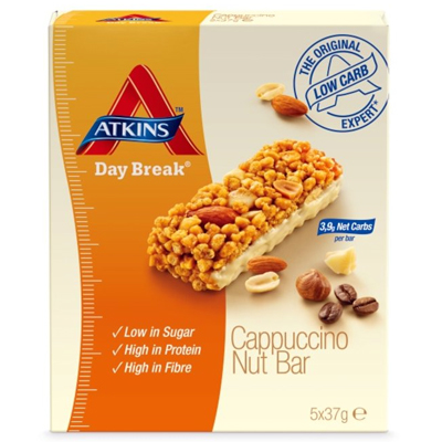 Atkins Day Break Cappuccino Nut bar, 5 x 37g (*M.H.D 03-17)