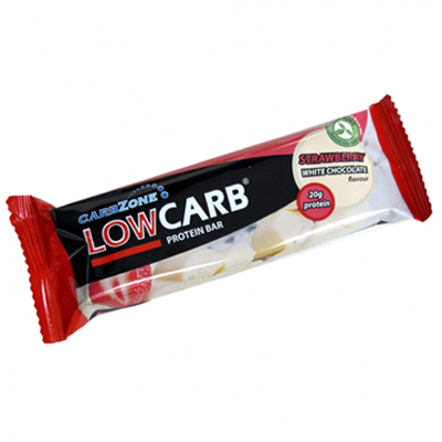 CarbZone Lowcarb proteinbar Strawberry White Chocolate 1 Riegel